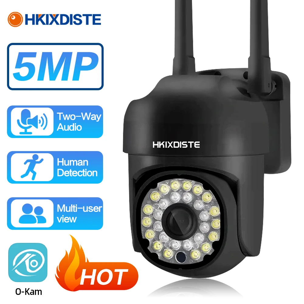 

5MP FHD PTZ Wifi Camera 5G CCTV IP Surveillance Camera Dual lens Auto Tracking Night Vision Full Color Outdoor Waterproof Cam