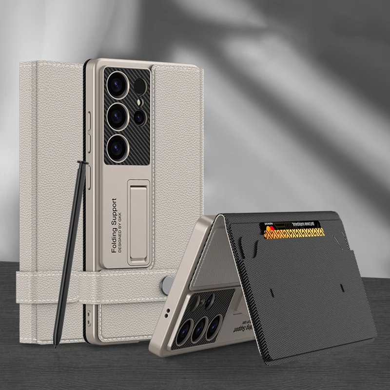 Leather Wallet Case with Card Holder - Book Flip Folio Cover