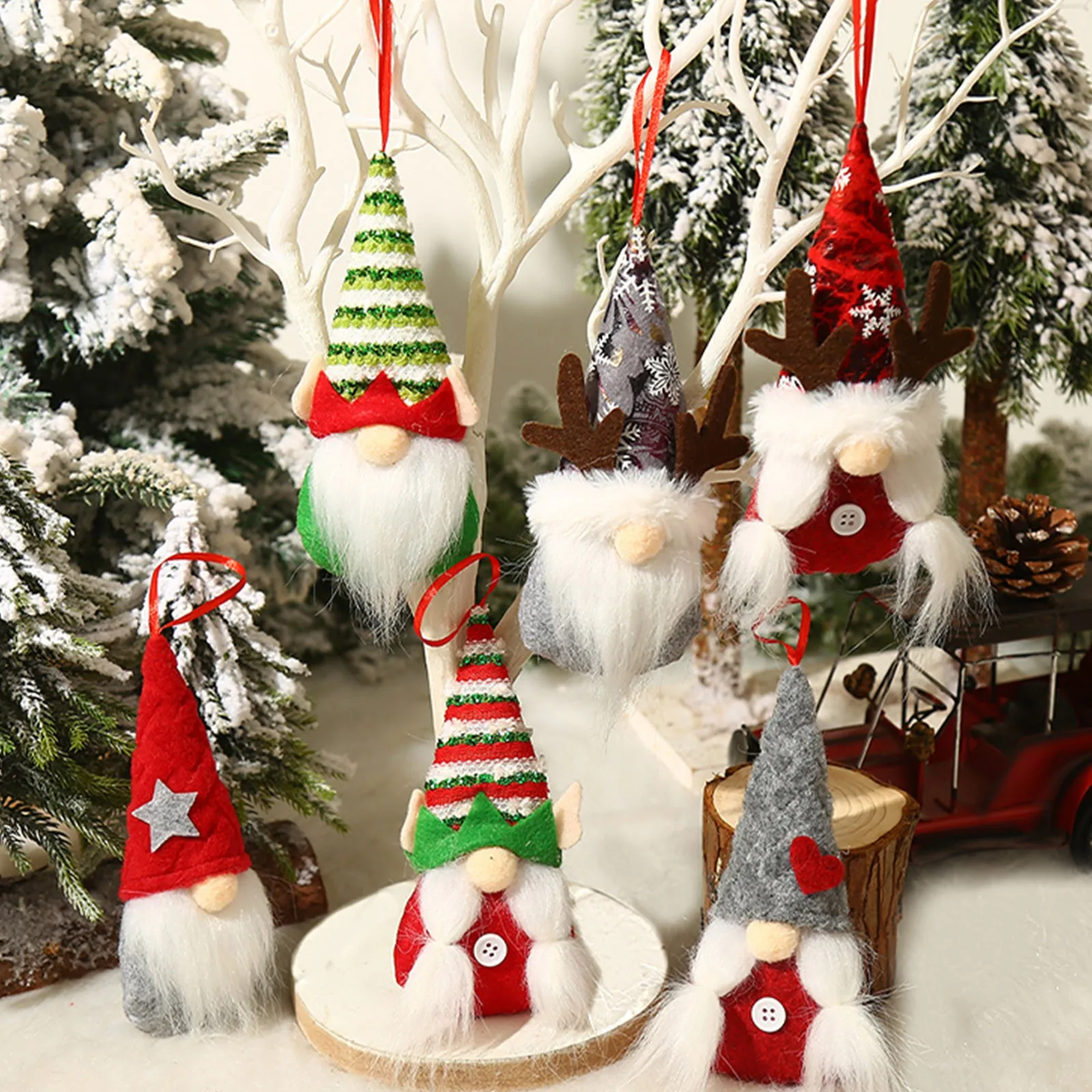 

2pcs/Pack Faceless Dwarf Hanging Ornament Christmas Decoration Tree Pendant Gnomes Doll Hanging Toys Xmas Party Decorations