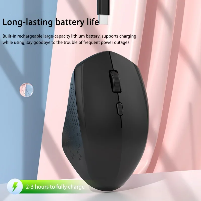 Wireless Mouse Ergonomic Mouse Wireless Optical Mouse Xiaomi Wireless Mute Mouse Bluetooth 1600 Dpi 2.4Ghz Ergonomics Dual Model Type-C Rechargeable Mini Mouses For Pc Android Ios