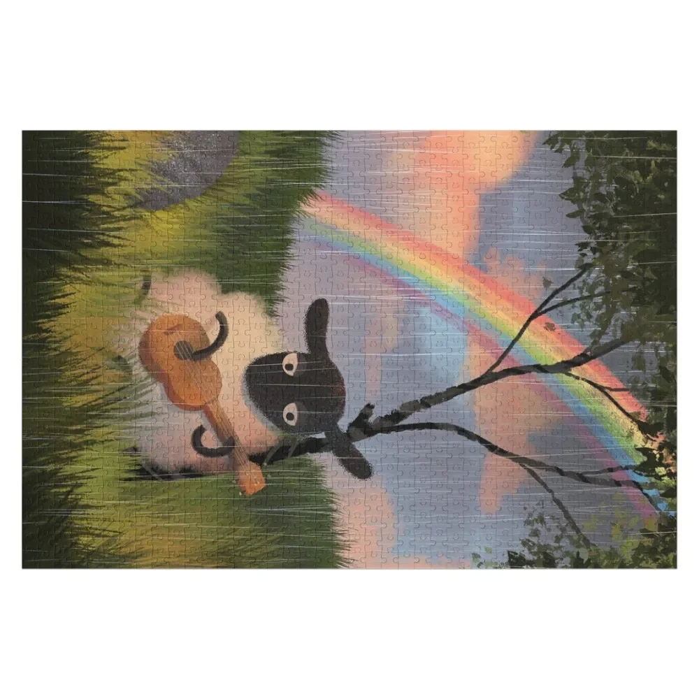 Sheep Playing Guitar Jigsaw Puzzle Wooden Decor Paintings Custom Wood Puzzle