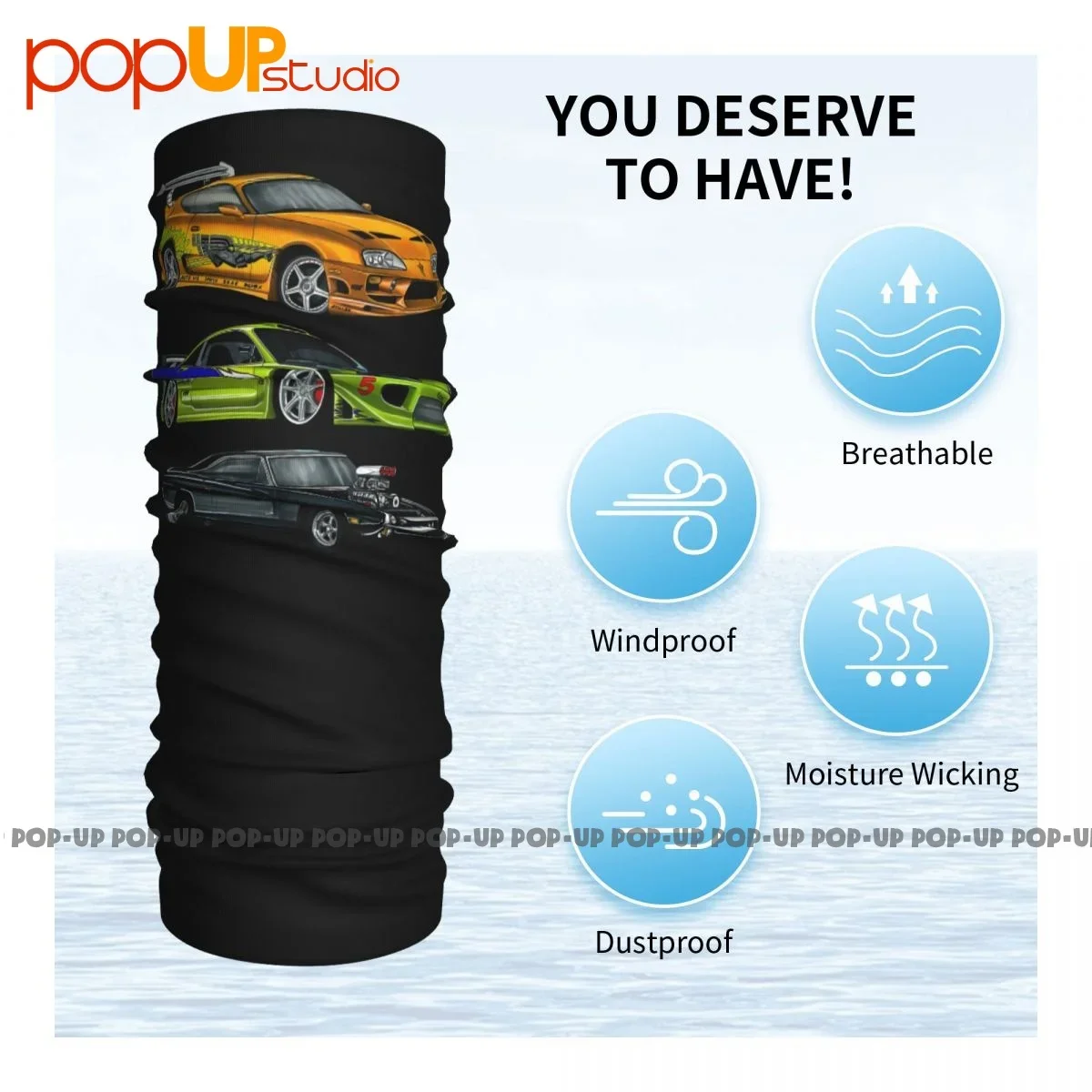 Cars From Fast And Furious Neck Gaiter Bandana Scarf Face Mask