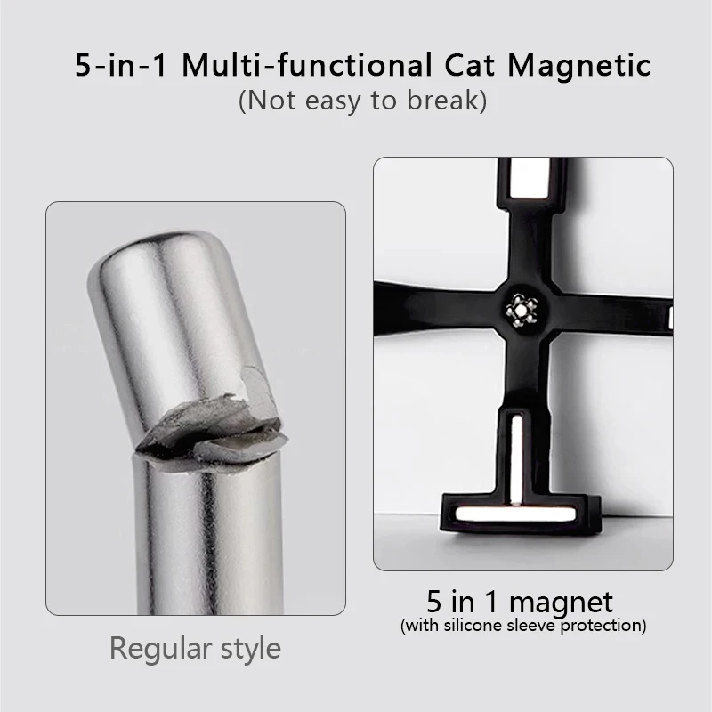 Cat Eye Nail Tool Magnetic Nail Art Tools Magnetic Nail Pen Magnetic Nail Tools Nail Care Tools Upgrade Multifunctional 5IN1 Cat Eye Magnet Stick with Sleeve DIY Cross Line Strip Effect Manicure Tools