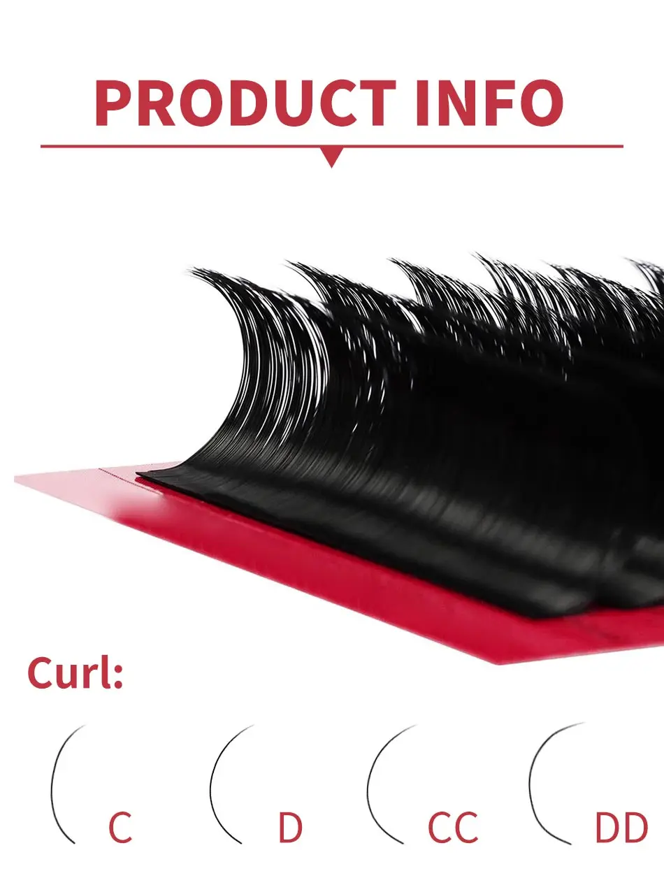 Description Picture 3 of item20Rows Eyelashes Individual Lashes Extension Matte Professional Soft Natural Makeup Premium False Eyelash Extension Faux Cils