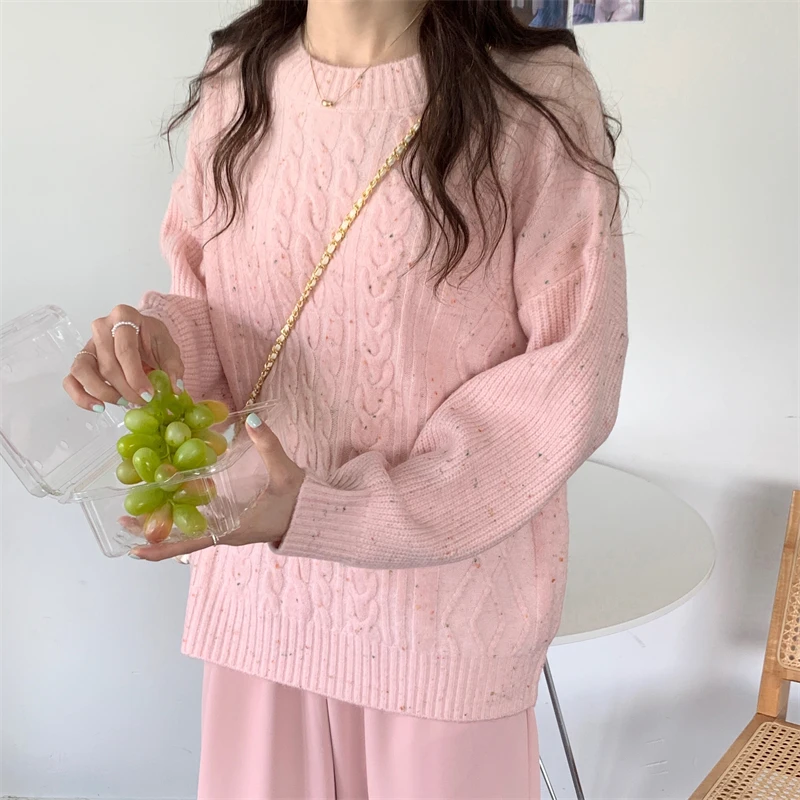 PLAMTEE High Quality Outerwear New Women Sweaters Autumn Sweet 2022 Girls Knitted Streetwear Thicken Pullovers Hot Jumpers green cardigan