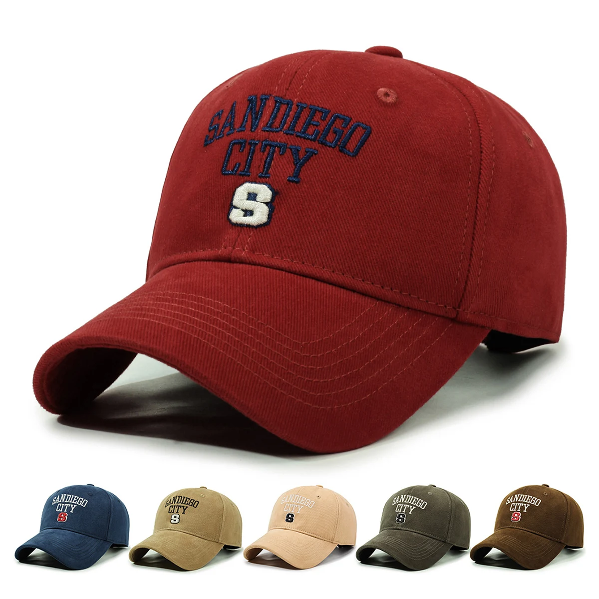 Hard-Brimmed Baseball Cap for Women 2025 New Style Deep Crown Wide Brim Large Head Circumference Face-Slimming Duckbill Cap for Men Sun Protection Hat for Hiking