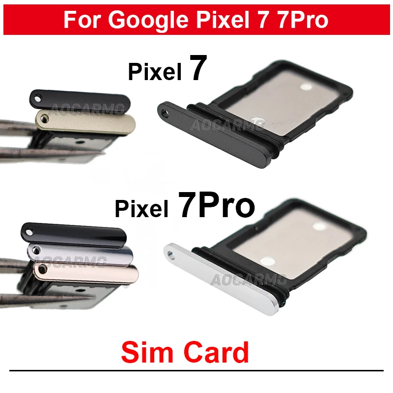SIM Card Tray Replacement For Google Pixel 7 Pro - Includes Ejector Tool (Silver)
