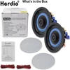 Herdio 4 Inch Ceiling Mounted Speaker Recessed Ceiling Wall Waterproof Speaker For Bathroom kitchen living Room Office 1