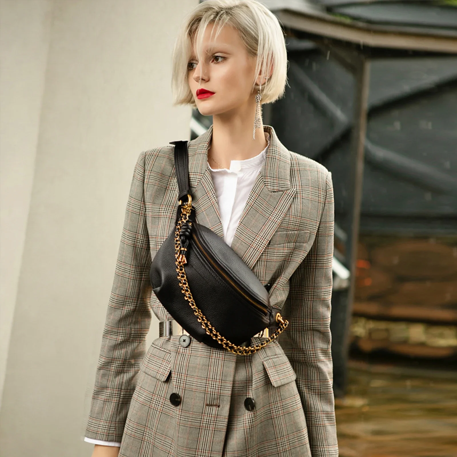 ITAMOOD Genuine Leather Waist Packs for Women Fashion Fanny