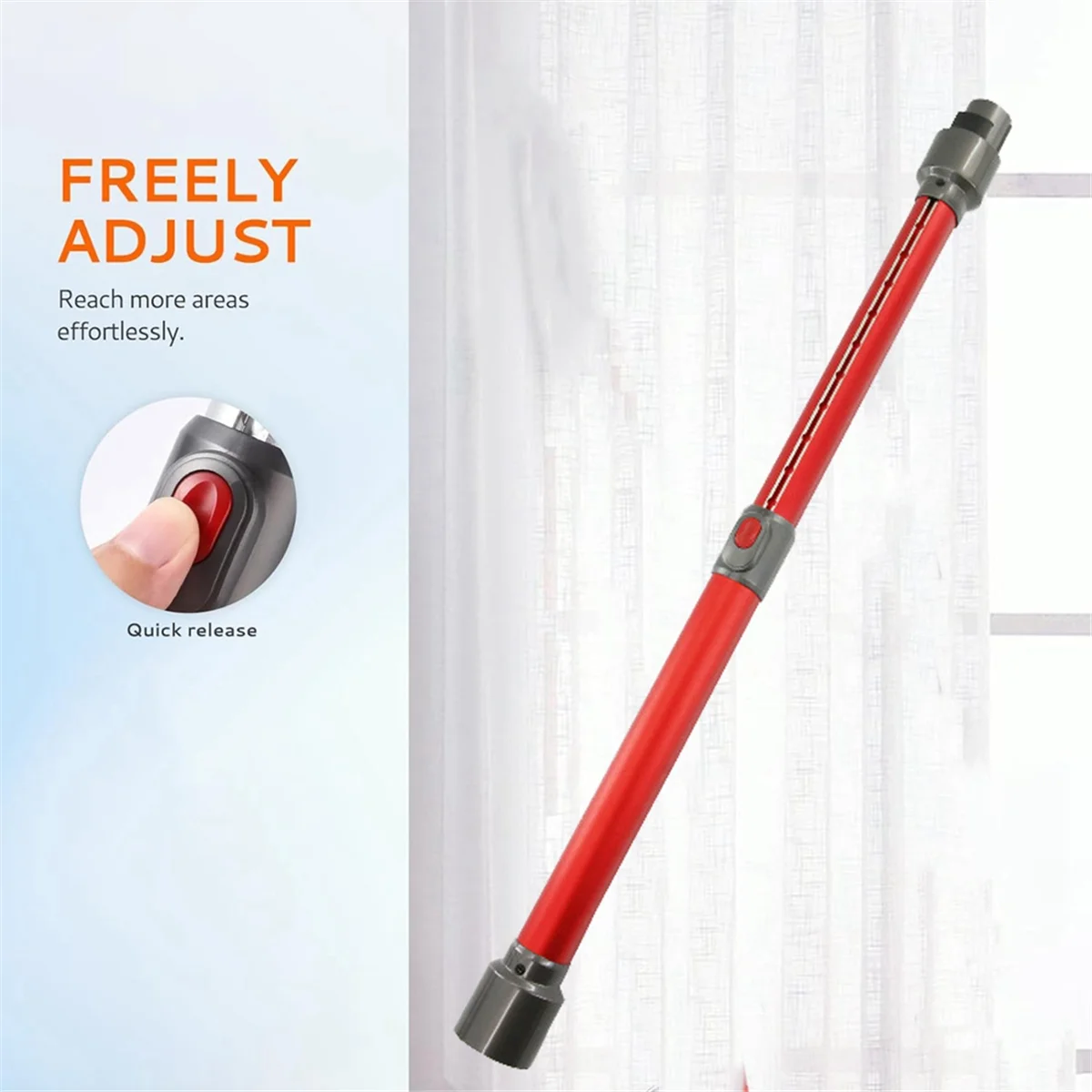 Extendable Quick Release Wand Compatible for Dyson V7 V8 V10 V11 V15 Extension Wand, Saving 18 to 27 Inch