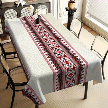 Elegant Geometric Pattern Waterproof Tablecloth for Table Decor Southwest Aztec Kitchen Dining Table Cloth Holiday Party Decor 1