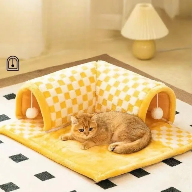 Cat Nest Tunnel Maze Digging Hole Cat  Dog Bed Warm for Autumn Winter Suitable All Seasons Removable Washable Pet Winter Blanket 2