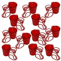 12 Pcs Shot Beaded Necklace Shot Glass Necklaces Bride Shot Necklace Cups for Birthday Wedding Christmas Party 2