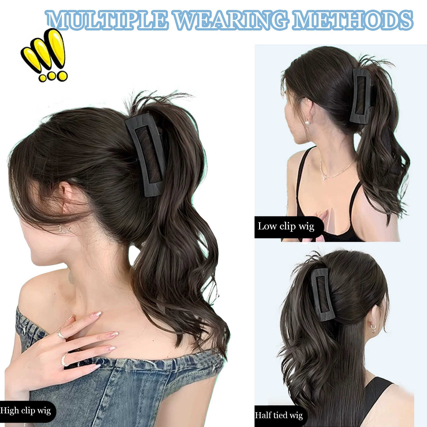 Claw Ponytail Long Curly Wavy Ponytail Extensions Synthetic Clip In Hair Extensions For Daily Use clip in ponytail hair extension synthetic ponytail clip in ponytail extensions