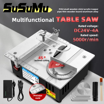 96W Mini Bench Saw Adjustable Multifunctional Table Saw Household DIY Cutting Machine Woodworking Bench Lathe Cutter Tool 1