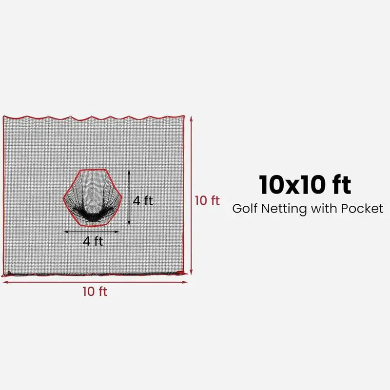 Golf Hitting Net 10x10ft Barrier Golf Net Heavy Duty Netting Training Aid Practice Ball Barrier For Golfers Backyard Driving 5