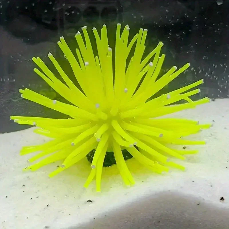 Luminous Simulation Sea Anemone Sea Urchin Silicone Color Coral Plant Aquarium Fish Tank Landscaping Decoration Home Ornaments fish tank ornaments mini landscape ornaments artificial aquarium plants fish tank decorations aquarium ornaments