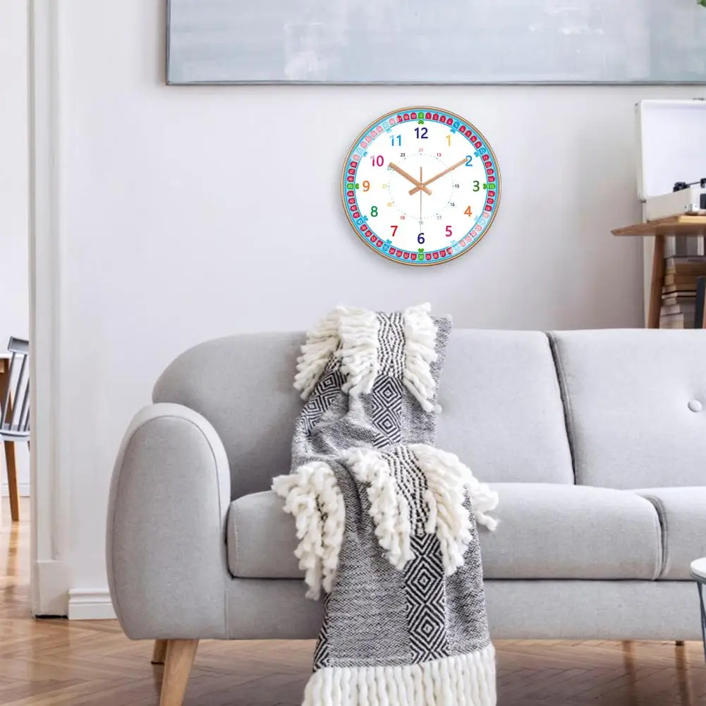 Children Learning To Tell Time Teaching Clock Colorful Wall Clock Bedroom Playroom Teach Time Skills Clock For Kids Room Decor 2