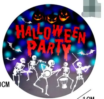 

Halloween Celebration Blue Metal Round Disc Home Wall Decoration With Dancing Drum Tower And Modern Decorations for Home Wall