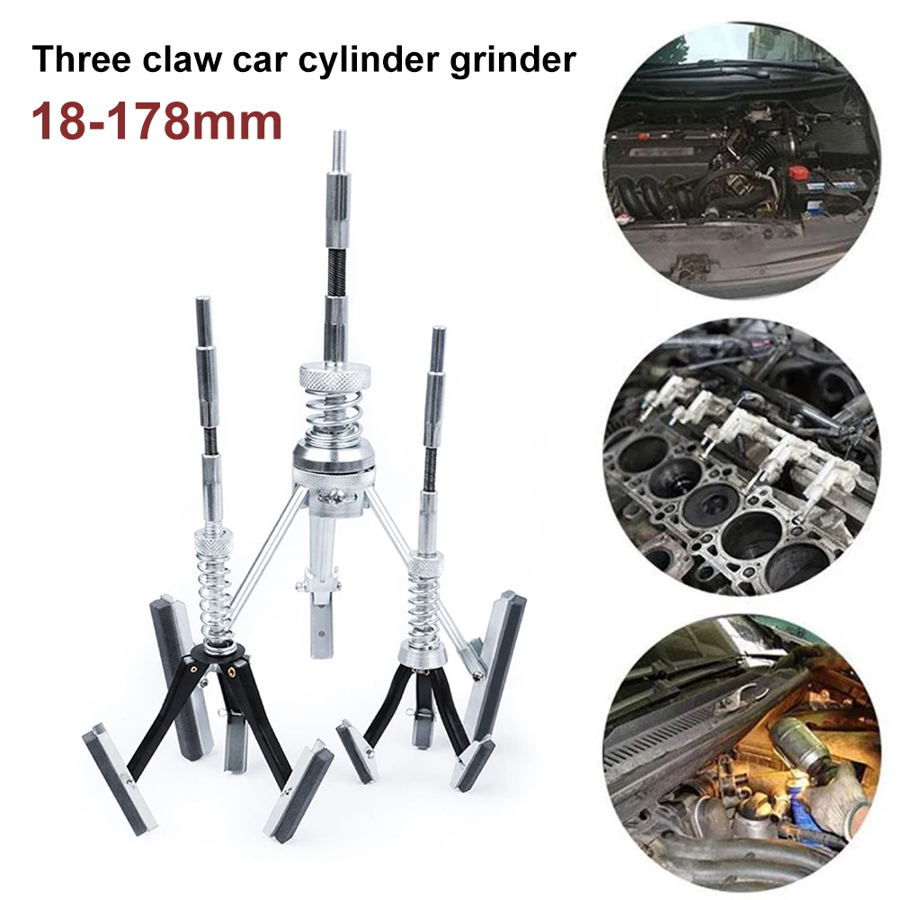 

18-178mm Car Brake Engine Cylinder Hone Tool Three-jaw Adjustable Brake Cylinder Burnisher Hone for Grinding Holes Friction