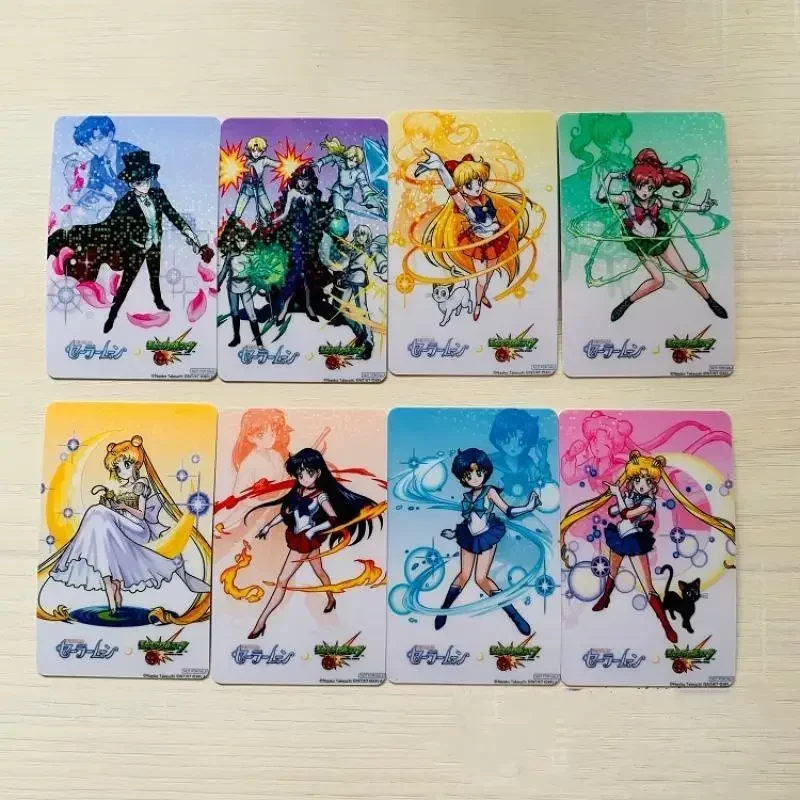 8 Pz/Set Self Made Sailor Moon Sailor Mercury Sailor Venus Chiba Mamoru Anime Game Classic Series Collect Crystal Card Sticker