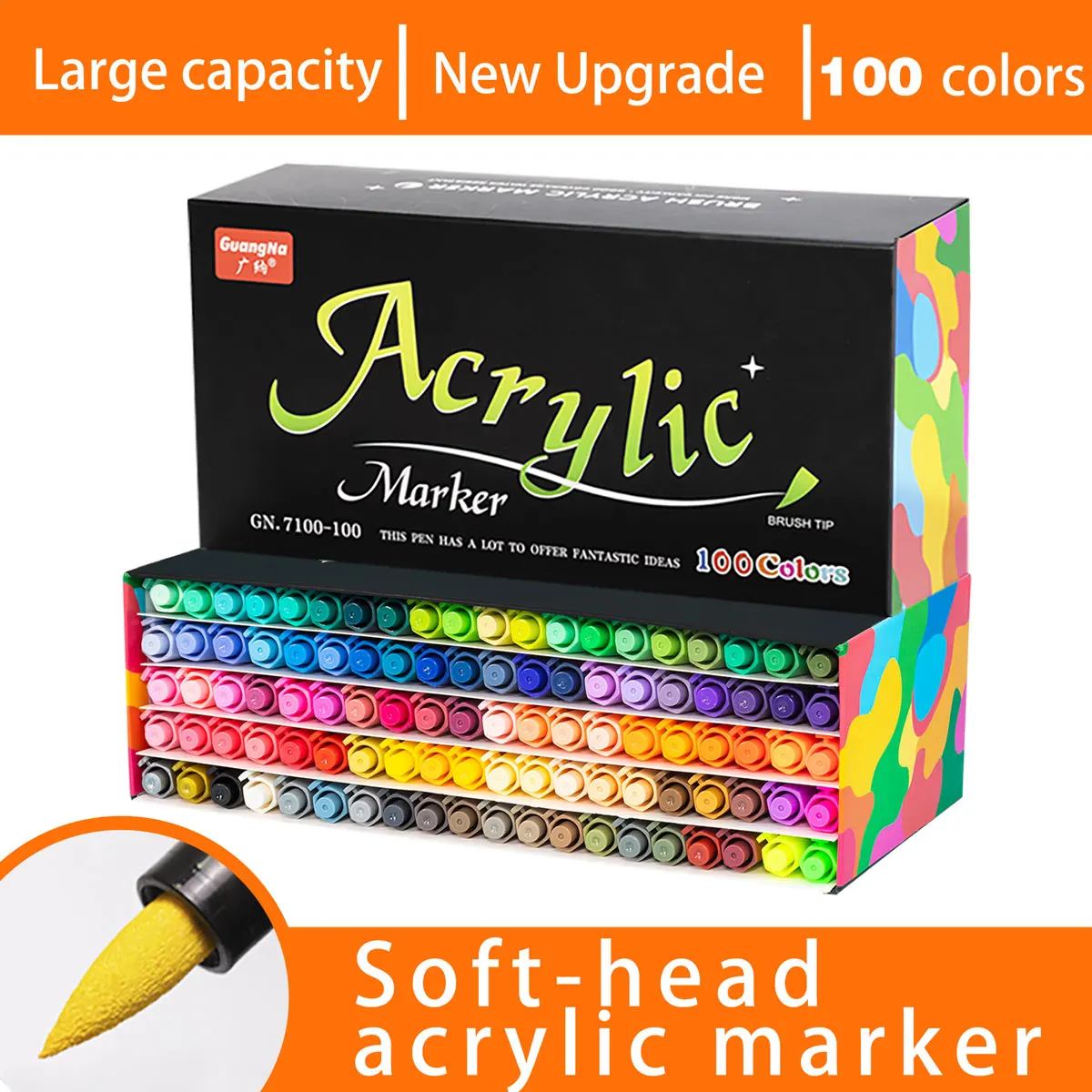 Acrylic Paint Markers 12-100 Colors Brush Tip Direct-Liquid Ink Control System Professional-Grade for Multi-surface acrylic paint markers,paint marker pen,paint marker pens