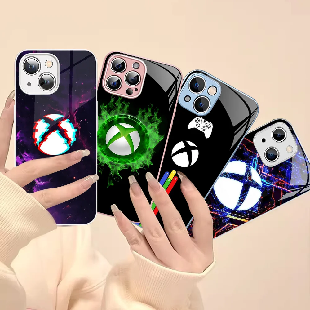 Games-X-Xbox Custodia Per Telefono Per Iphone 14 13 12 Mini 11 Pro Xs Max X Xr 14 Plus Cover In Vetro Temperato