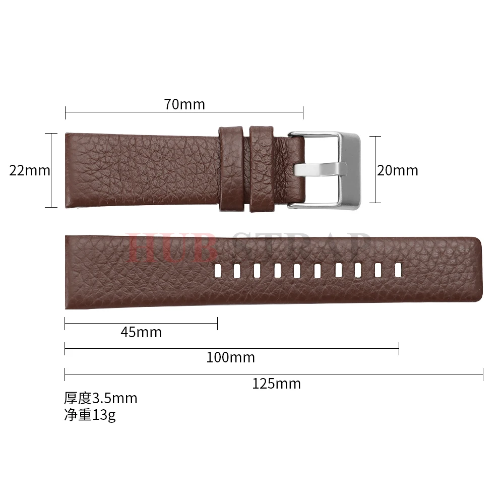 Premium Leather Watch Strap in Black and Brown - Various Sizes Available
