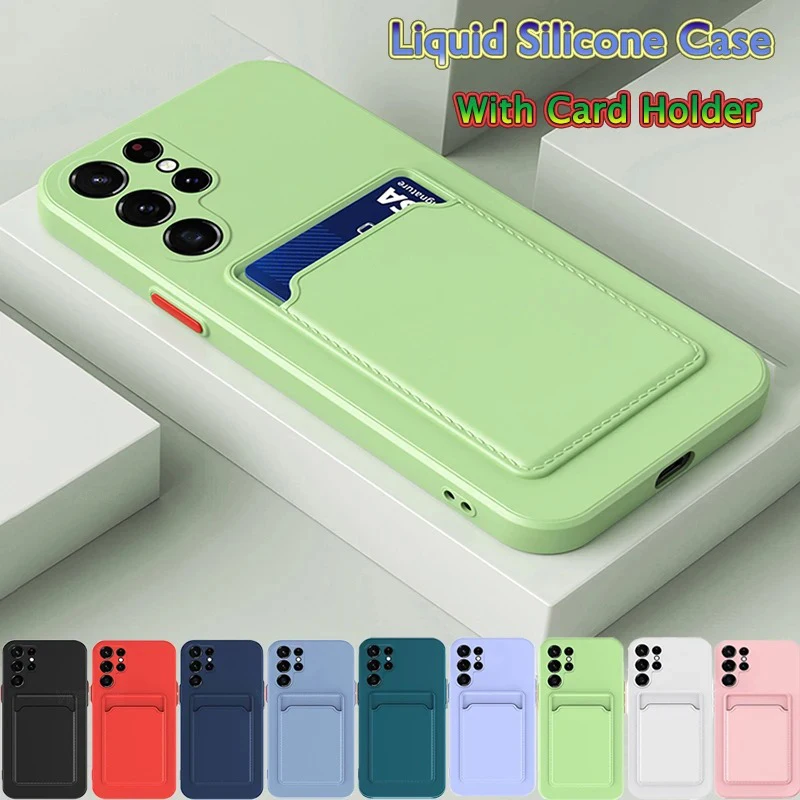 Silicone Card Holder Wallet Pocket Phone Case – Soft and Durable Protection Cover
