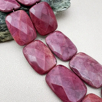 30x40MM 10PCS Grande Forma Rettangolare Naturale Brasile Rodonite Fetta Messa A Fuoco Perline Del Pendente Per Creazione di Gioielli FAI DA TE 1