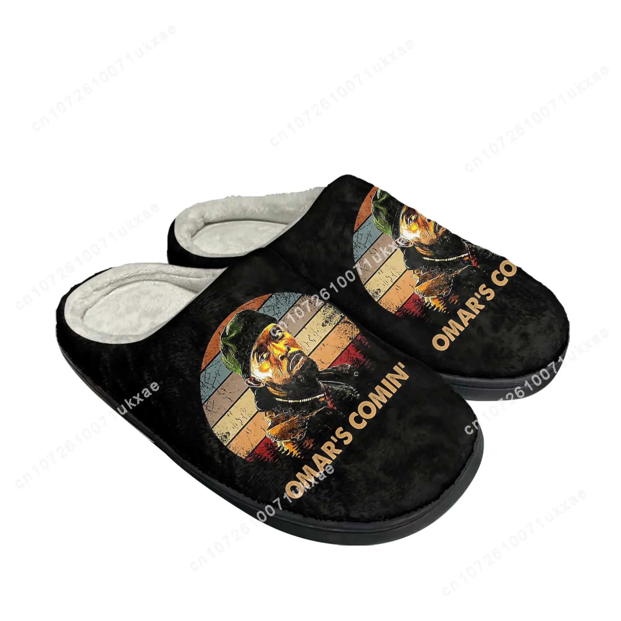 The Wire Home Cotton Slippers Mens Womens Omar Little Plush Bedroom Casual Keep Warm Shoes Thermal Indoor Slipper Custom Shoe