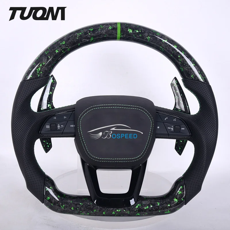 

Black Perforated Leather Forged Carbon Fiber Car Steering Wheel For Audi RS3 RS5 Q3 Q5 B9.5 B9 B8 R8 TTRS A7 A4 A5S6 S8 S5