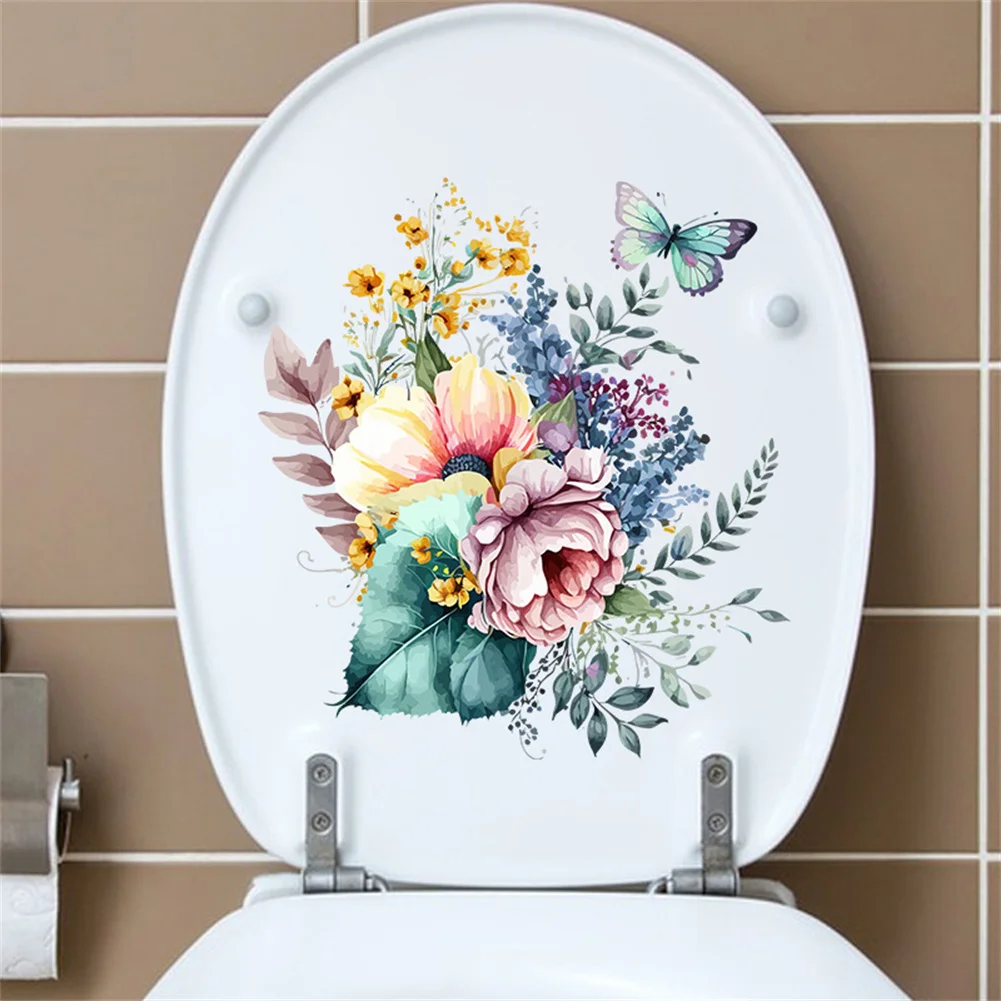 Toilet Seat Stickers Toilet Wall Stickers Toilet Stickers Vinyl Stickers Bathroom Toilet Seat Wall Sticker Self-Adhesive Removable Bathroom Wall Sticker DIY Decals WC Toilet Lid Decorations