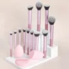 12-Piece Classic Full Makeup Brush Set with Angled and Teardrop Blenders, 1 Powder Puff - Professional Application Tools, Nylon 5