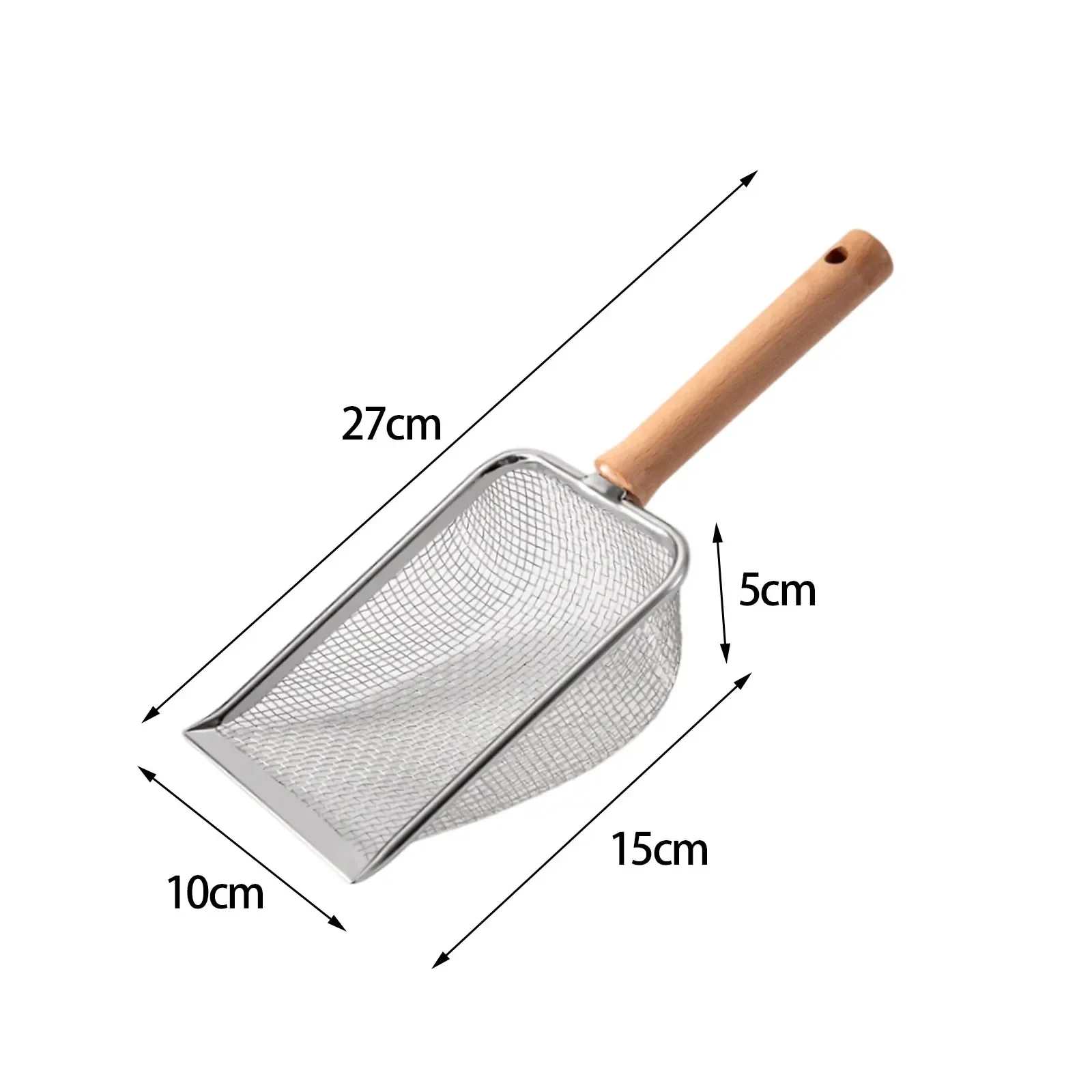 Non-stick Reptile Sand Shovel Stainless Steel Fine Mesh Cat Litter Scoop Pet Feces Cleaning Tools Cat Sand Shovel Pet Supplies