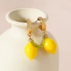 Summer Vacation Cute Yellow Lemon CC Earrings for Girls Bohemia Style Colorful Jewelry Accessory Perfect for Holiday Gift 4