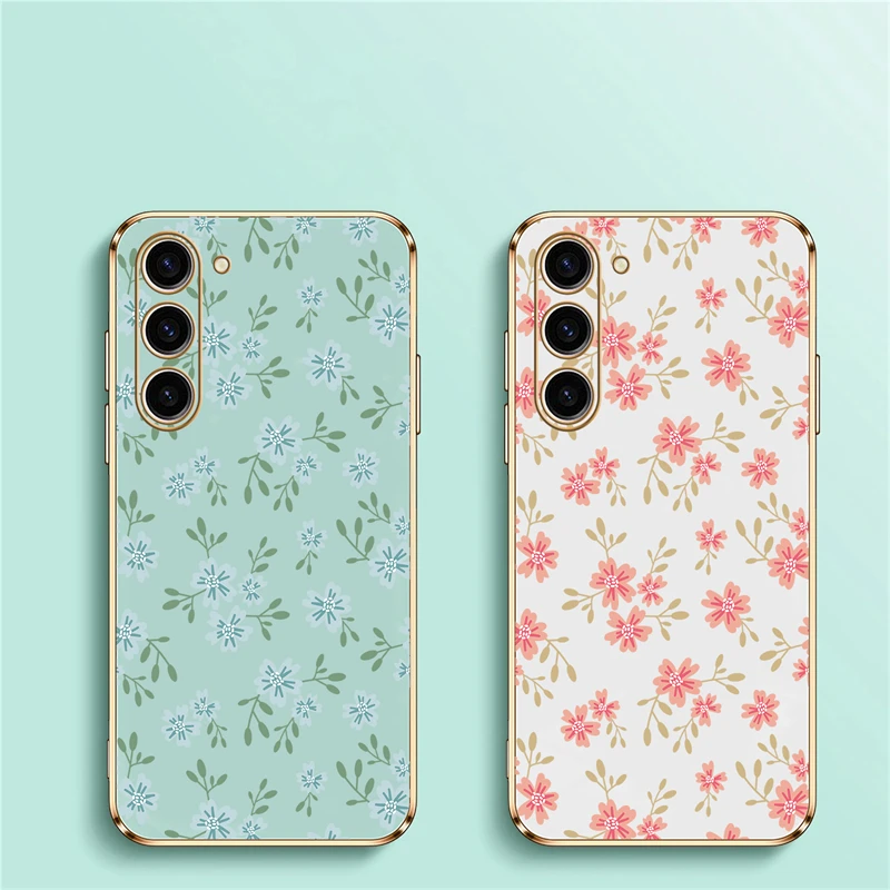 Elegant Floral Silicone Shockproof Back Cover - Plating Finish
