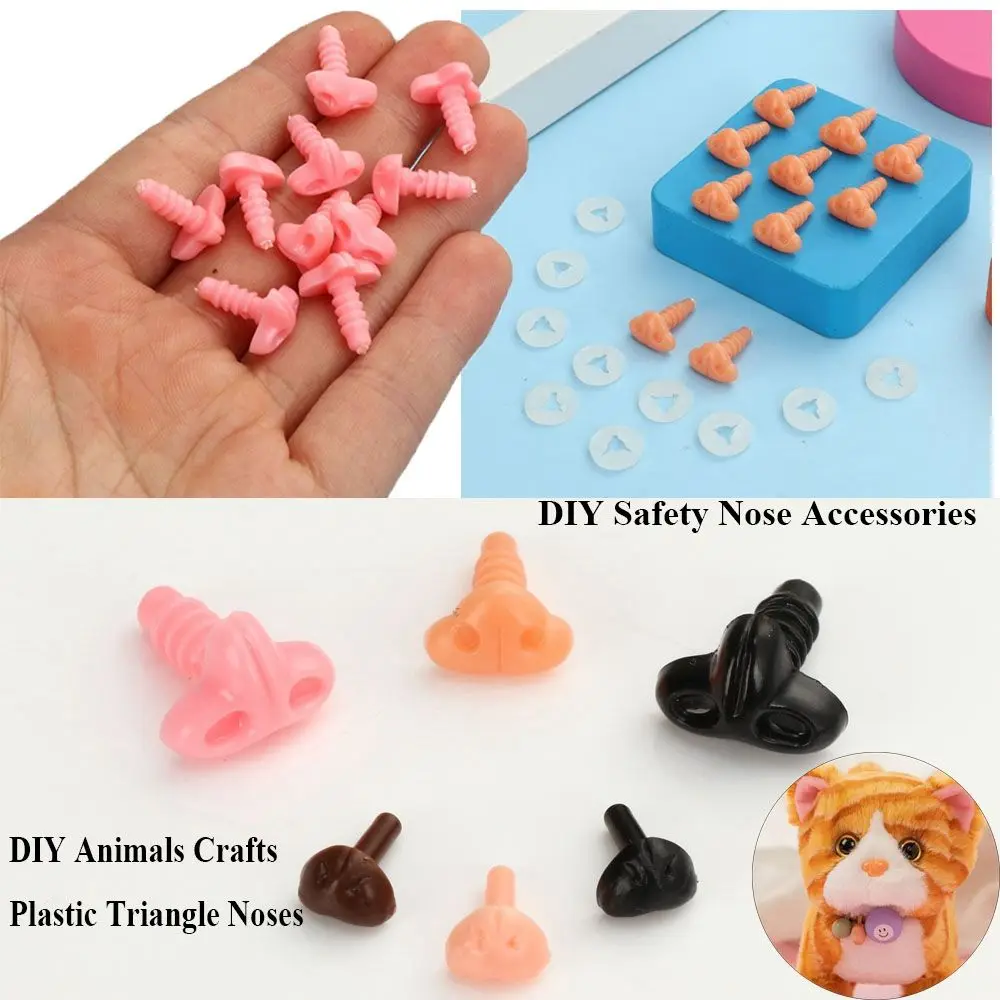 

10Pcs DIY Practical Animals Crafts Plastic Triangle Noses For Dolls Toys For Bear Buttons Toy DIY Safety Nose Accessories