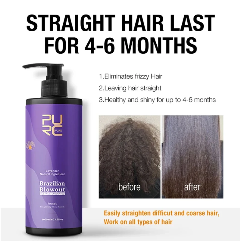 1000ml Brazilian Keratin Hair Treatment 0%/5%/8%/12% Formalin Smoothing Straightening Soften Hair Care Professional Salon PURC