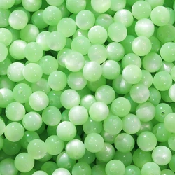 Vibrant Resin Imitation Cat Eye Round Beads - 12mm - 10pcs (Green)