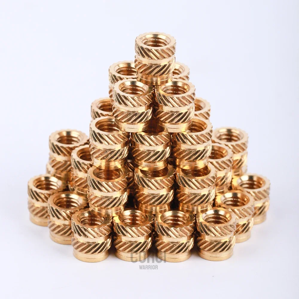 Hot Melt Knurled Thread Brass Insert Nut M1/M1.2/M1.4/M2/M2.5/M3/M4/M5/M6/M8 Female Threaded Embedment 100/10 PCS