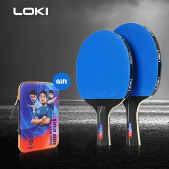 LOKI K5000 Table Tennis Racket Set – 1PC/2PCS Ping Pong Paddles with Blue Rubber 1