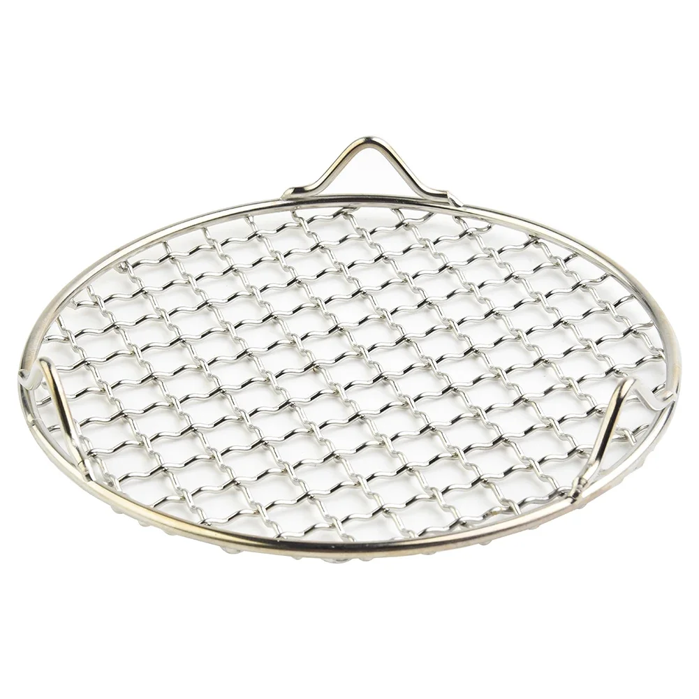 Stainless Steel Round BBQ Grill Mesh Home Roast Net Thicken Non-stick Pizza Mesh Pan Baking Tray Kitchen Barbecue Tool Bakeware