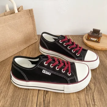 Elastic Canvas Slip-On Shoes Women's Summer Thin Style Casual Low Top Sneakers Breathable Comfortable Fashionable All-Match 1