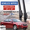 For Chevrolet Cruze J300  2009-2015 Car Windshield Wiper U-type Soft Rubber Frameless Bracketless Car Wipers 24"+18" 1
