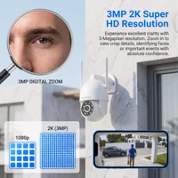 ARCCTV 1296P Wifi caméra de sécurité extérieure 24/7 HD enregistrement caméra de Surveillance couleur Vision nocturne suivi automatique Audio bidirectionnel 4