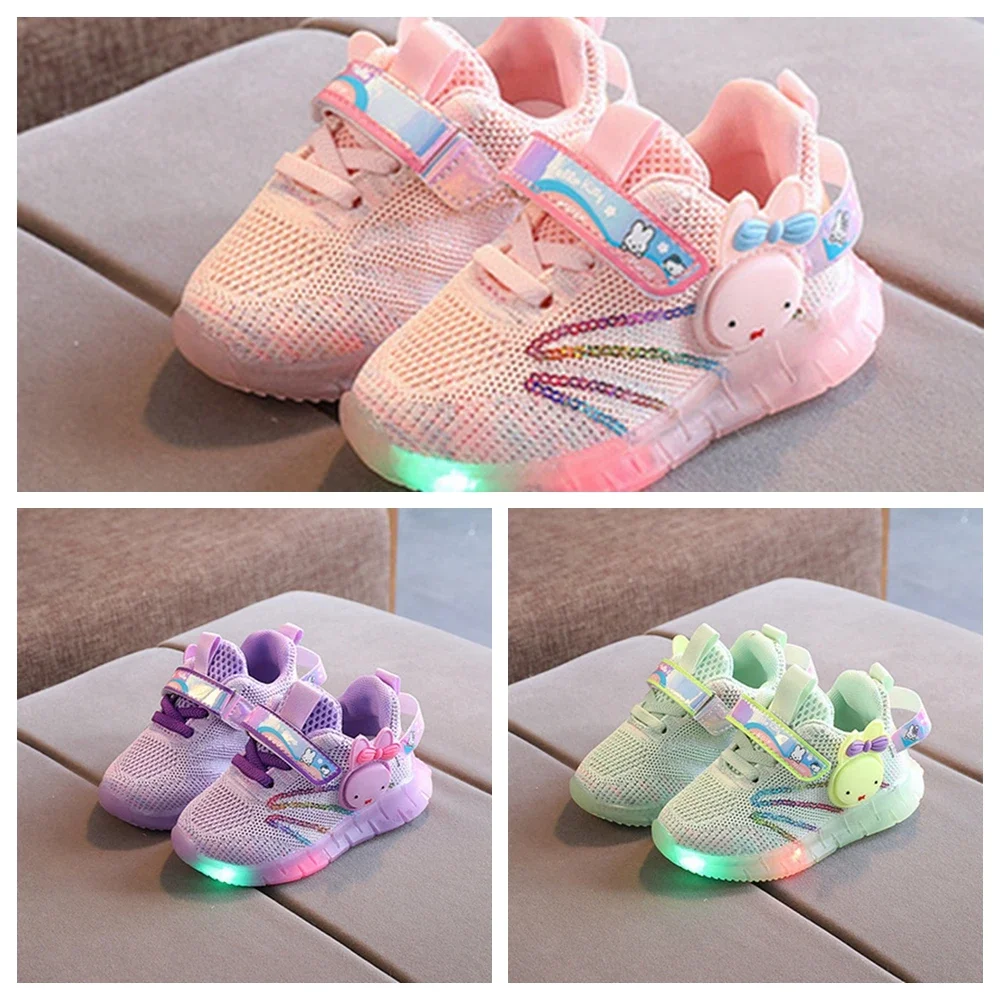 

LED Light Shoes For Kids Sneakers Baby Girls Cartoon Casual Running Shoes Toddler Boys Sport Lighting Children Luminous Shoes