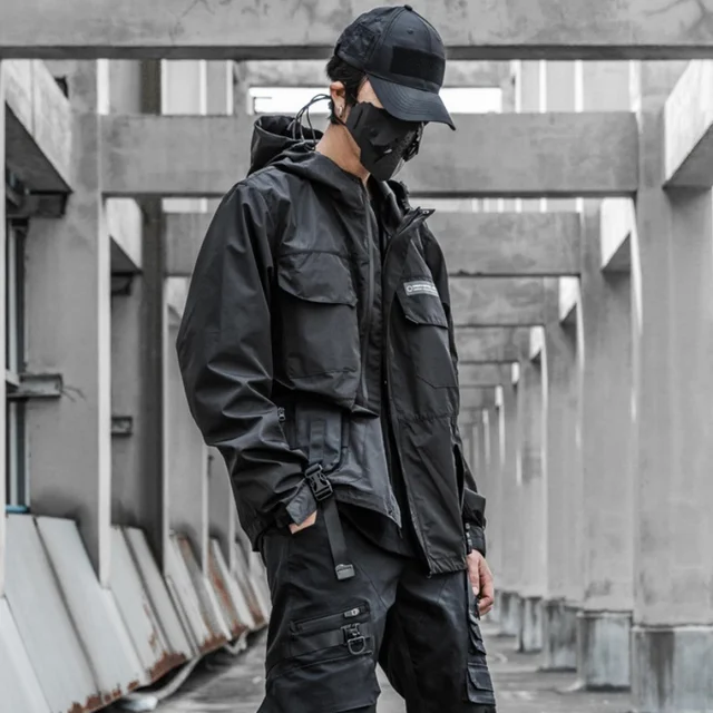 Reflective Patch Multi Pocket Hooded Jacket 4