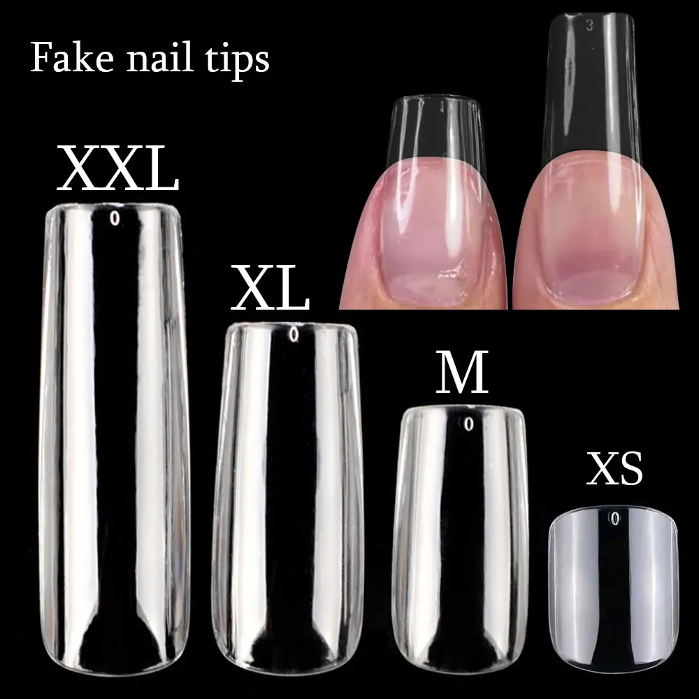 XL/L/M/S Square False Nails Tips Capsule Artificial Nail Extension Tip Manicure Tools Gel X Capsule Press on Nails 120Pcs/bag fake nails false nails nail tips false nail tips