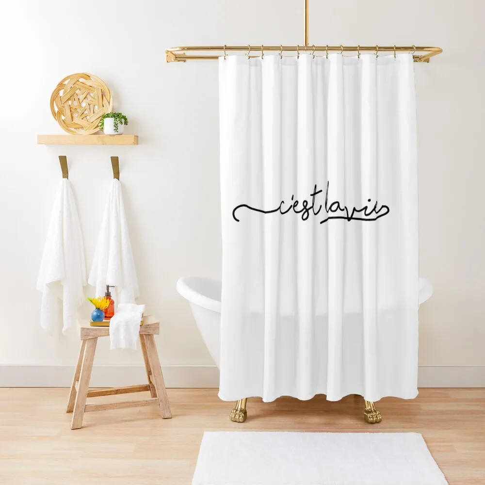 

C'est la vie Shower Curtain Bathroom Deco Waterproof Bath And Anti-Mold Toilet Accessories Bathroom Bathroom Accessory Curtain